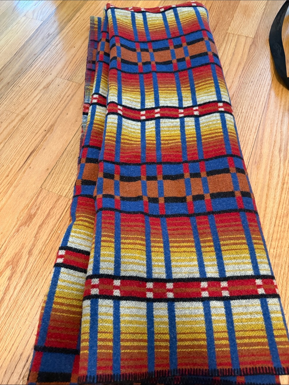 Multicolor Pearce Plaid Throw Blanket - Vibrant Red, Blue & Gold